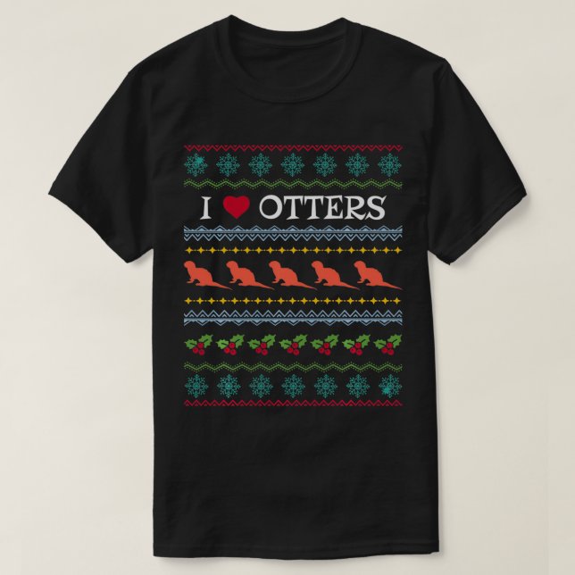 Camiseta Me encantan los regalos de amor de Octers Xmas fea (Diseño del anverso)