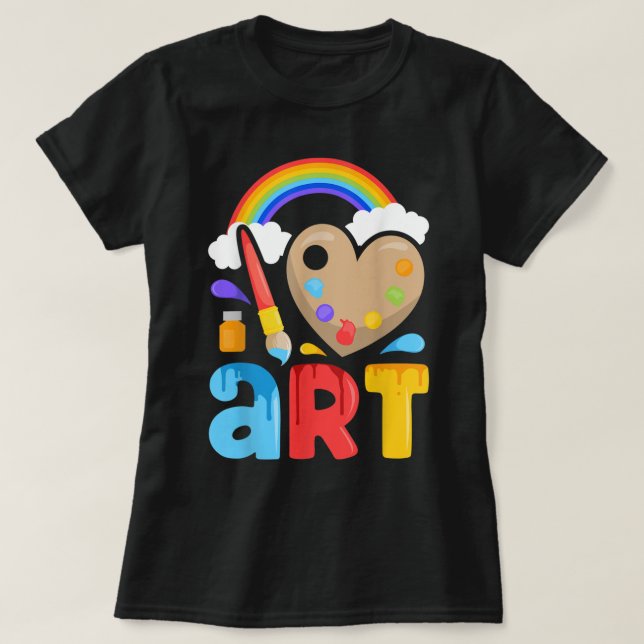 Camiseta Me encantan los regalos de pintura de artistas pin (Diseño del anverso)