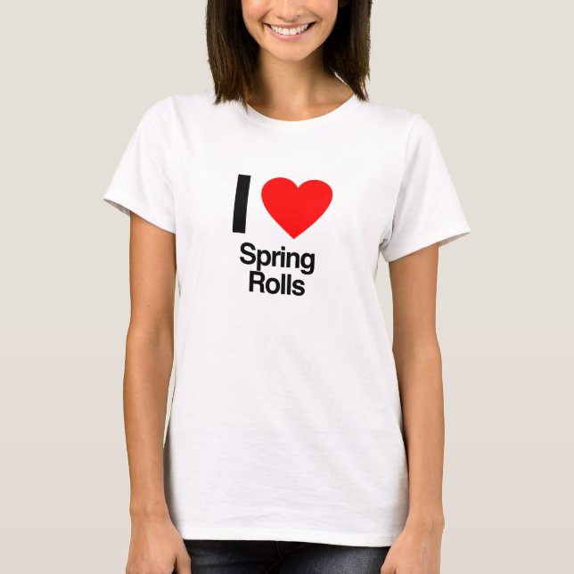 Camiseta me encantan los rollos de primavera (Anverso)