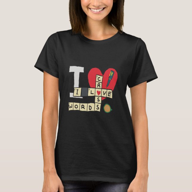 Camiseta Me encantan los rompecabezas de cruz (Anverso)
