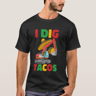 Camiseta Me Encantan Los Tacos Cinco De Mayo Excavadora Con