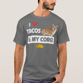 Camiseta Me encantan los tacos y mi perro galés de Corgi