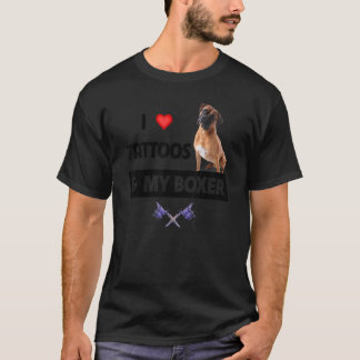 Camiseta Me encantan los tatuajes y mi Bulldog de boxer Tat