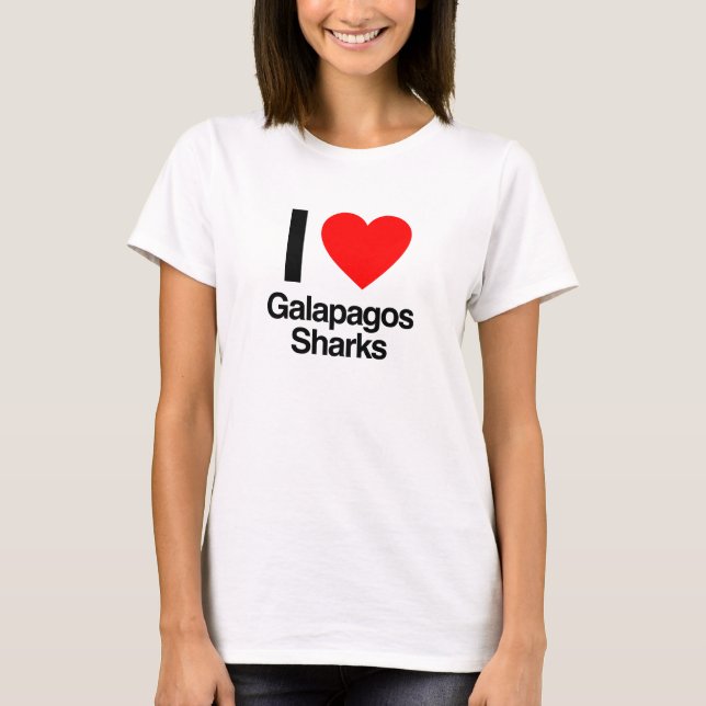 Camiseta me encantan los tiburones galápagos (Anverso)