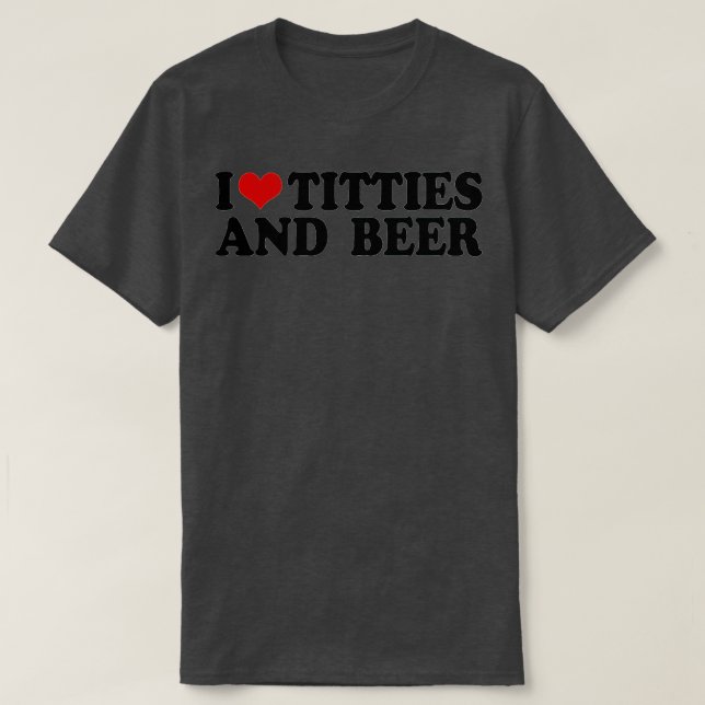 Camiseta Me encantan los títulos y la cerveza hombres padre (Diseño del anverso)