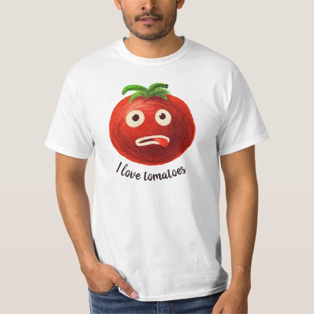 Camiseta Me encantan los tomates Kawaii Funny Vegetable (Anverso)