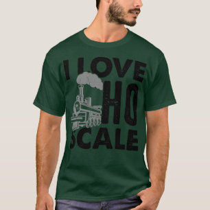 Camiseta Me encantan los trenes de escala ho y la locomotor