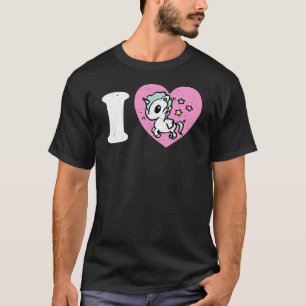 Camiseta Me encantan los unicornios corazón lindo divertido