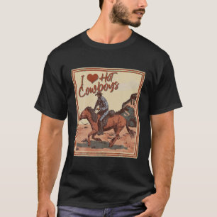 Camiseta Me encantan los Vaqueros Calientes Yo Corazón Vaqu