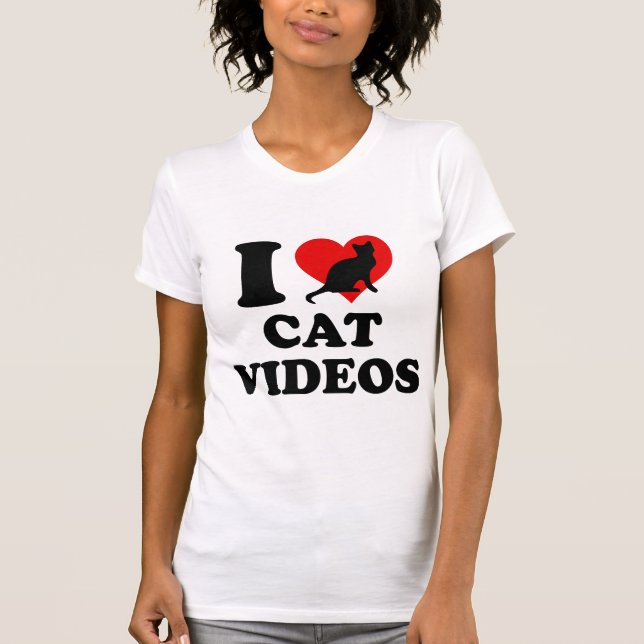 Camiseta Me Encantan Los Videos De Gatos (Anverso)