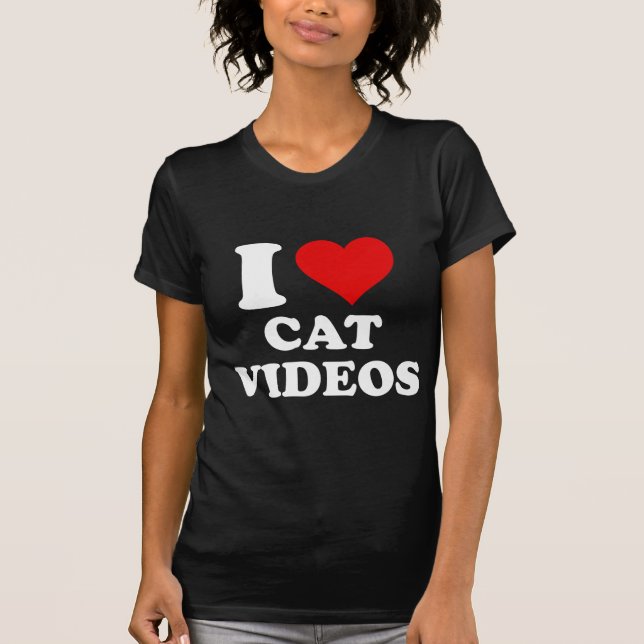 Camiseta Me Encantan Los Videos De Gatos (Anverso)