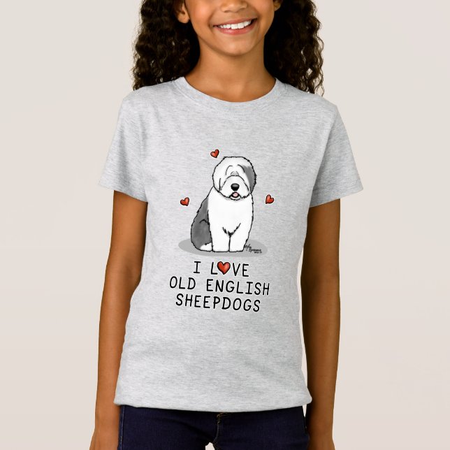 Camiseta Me encantan los viejos perros pastores ingleses (G (Anverso)