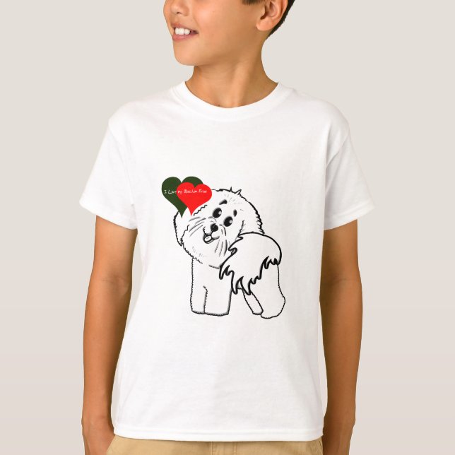 Camiseta Me encantan mis accesorios de perro de Bichon Fris (Anverso)