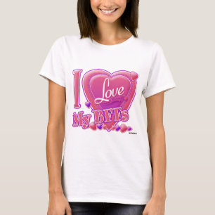 Camiseta Me encantan mis amigos rosados/púrpura - corazones