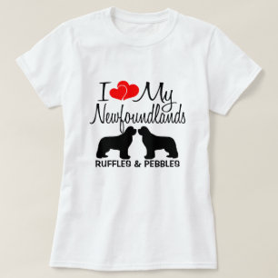 Camiseta Me encantan mis dos perros de Terranova