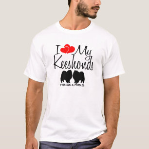 Camiseta Me encantan mis dos perros Keeshond