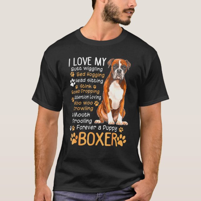 Camiseta Me encantan mis perros de boxer (Anverso)