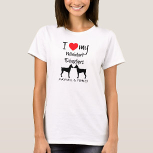Camiseta Me encantan mis perros Pinscher en miniatura
