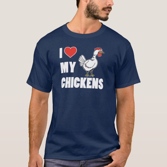 Camiseta Me encantan mis pollos (OSCURO) (Anverso)