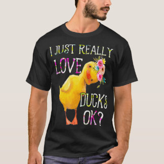 Camiseta Me Encantan Realmente Los Patos Ok Flores Duck Duc