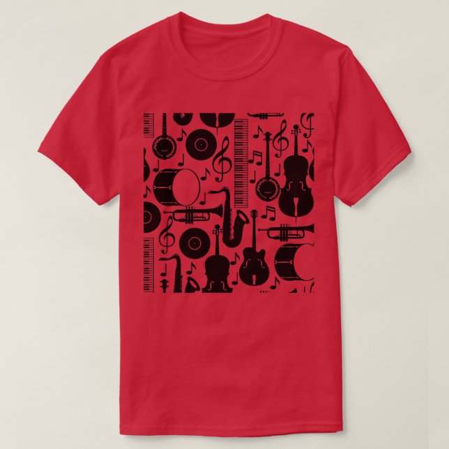 Camiseta Me encantan todos los instrumentos musicales (Diseño del anverso)