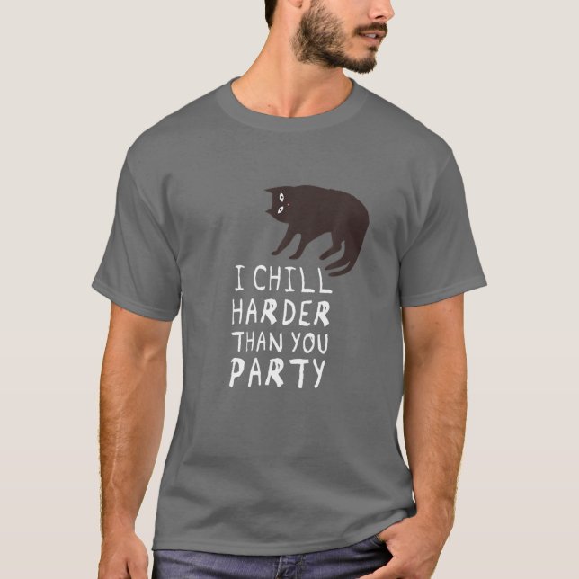 Camiseta Me Encantaré Más Que Tu Fiesta - Gato Divertido (Anverso)