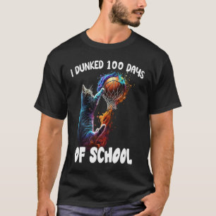 Camiseta Me Encantó 100 Días De Colegio Gato Baloncesto 100