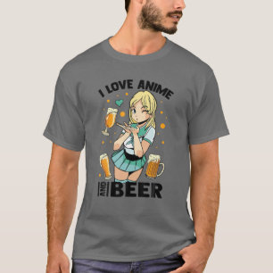 Camiseta Me Encanto Anime Y Cerveza - Cute Kawaii - Manga O