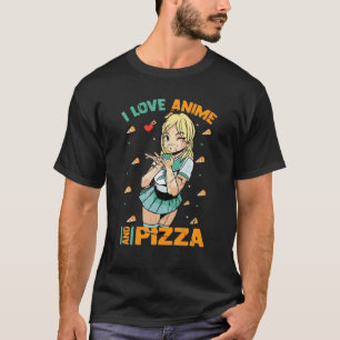 Camiseta Me Encanto Anime Y Pizza - Cute Kawaii - Manga Ota