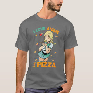 Camiseta Me Encanto Anime Y Pizza - Cute Kawaii - Manga Ota