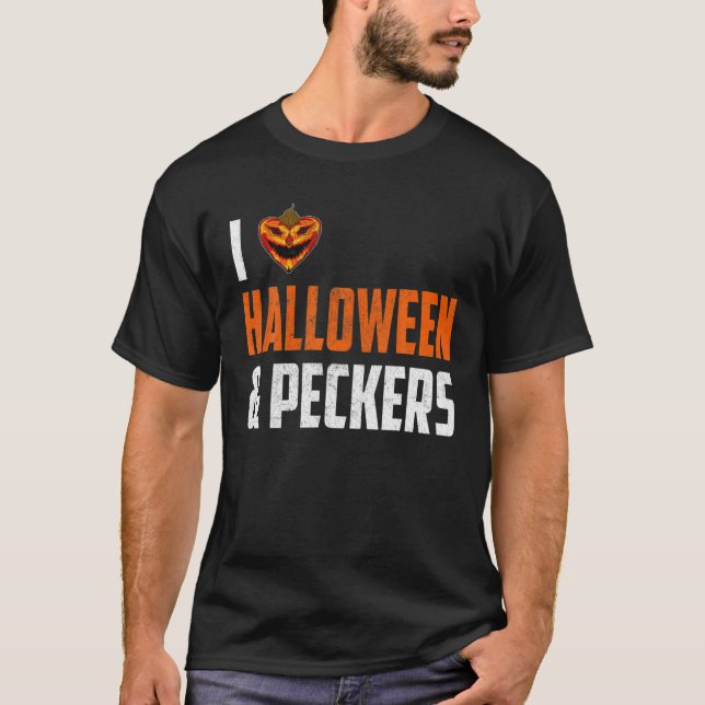 Camiseta Me Encanto Halloween Y Los Peckers, La Calabaza Y  (Anverso)
