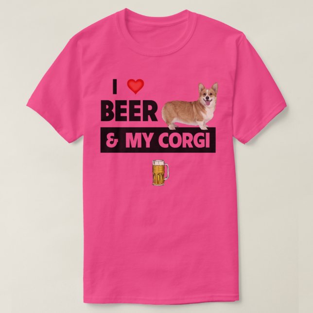 Camiseta Me Encanto La Cerveza Y Mi Mamá Corgi Pembroke Car (Diseño del anverso)