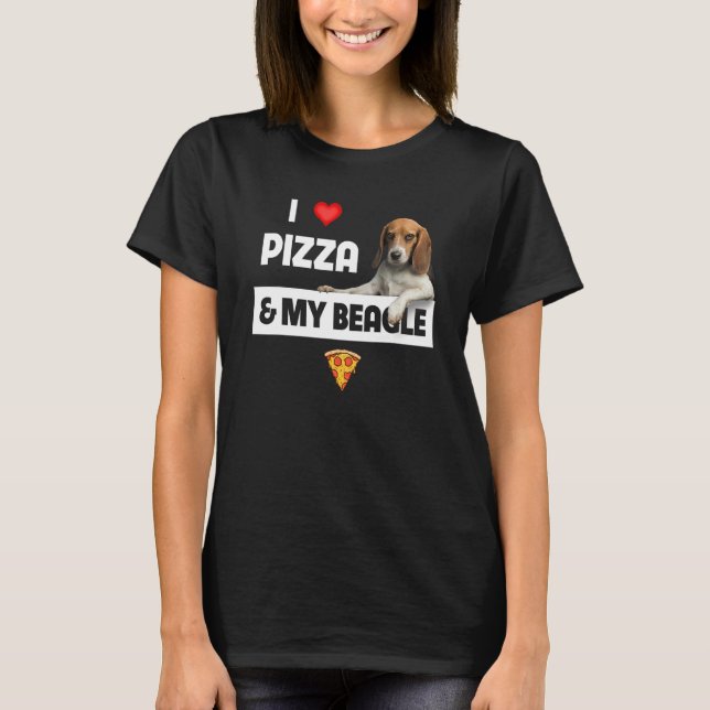 Camiseta Me Encanto La Pizza Y Mi Propietario De Perro Beag (Anverso)