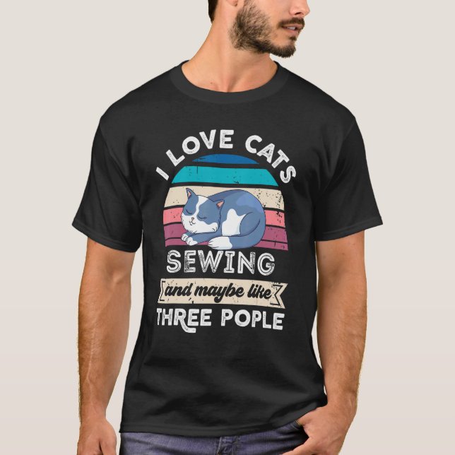 Camiseta Me Encanto Los Gatos De Mascar Y Como Tres Persona (Anverso)