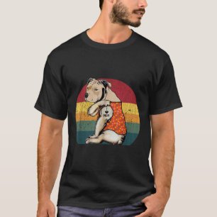 Camiseta Me Encanto Mamá Pitbull Perro Tattoo Flor Mola de 
