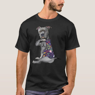 Camiseta Me Encanto Mamá Tattoo Pitbull Perro Lover Mujeres