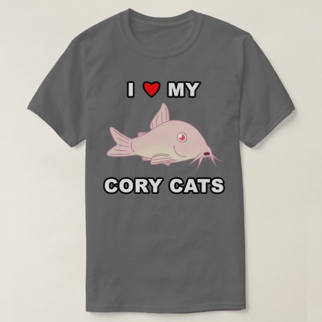 Camiseta Me Encanto Mi Albino Cory Catfish (Diseño del anverso)