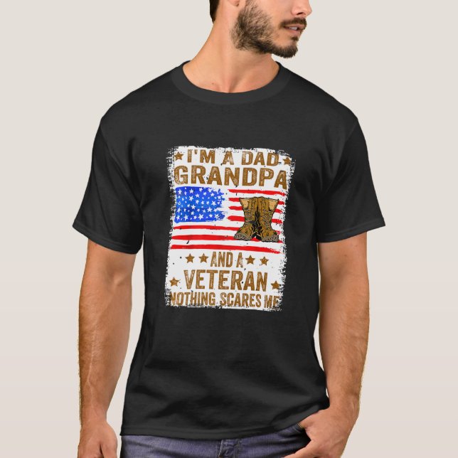 Camiseta Me Encantó Que Soy Un Abuelo De Papá Y Un Veterano (Anverso)