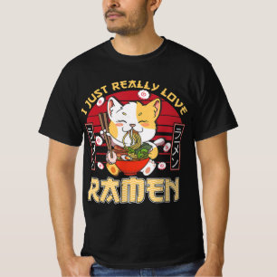 Camiseta Me Encanto Realmente Ramen Kawaii Anime Cat Ramen