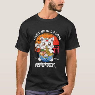 Camiseta Me Encanto Realmente Ramen Kawaii Neko Ramen Anime