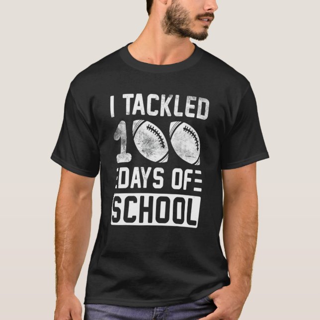 Camiseta Me Enfrenté A 100 Días De Niños De Fútbol Escolare (Anverso)