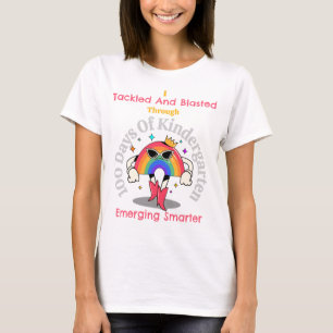 Camiseta Me enfrenté y golpeé durante 100 días de colegio