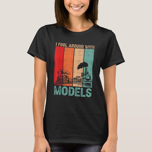 Camiseta Me Engaño Con Modelos De Trainspott De Tren Retro (Anverso)