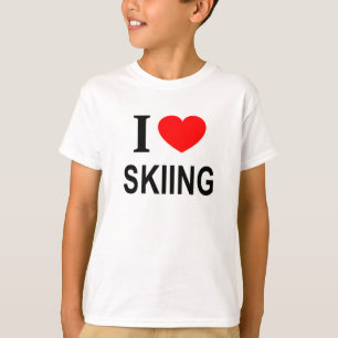 Camiseta Me ❤️ ESQUÍ Me encanta esquiar Me apasiona esquiar