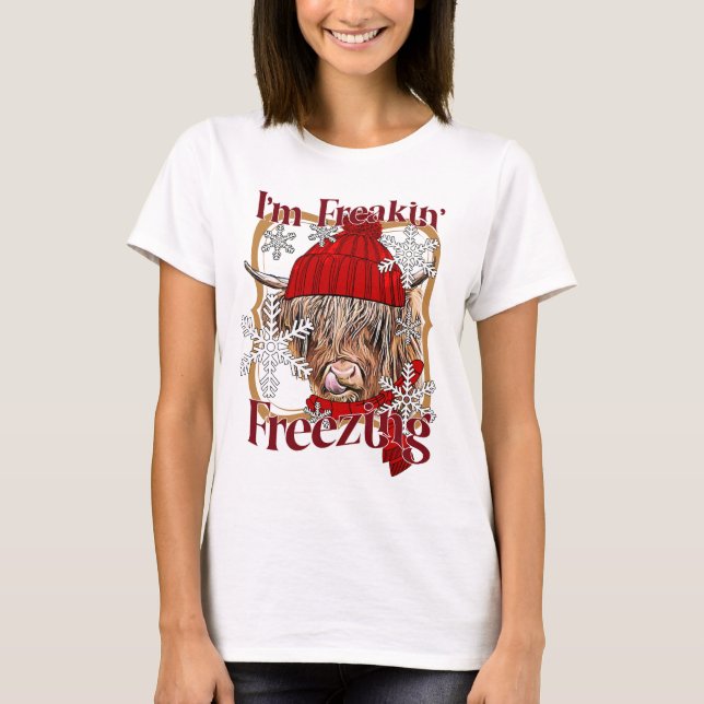 Camiseta Me estoy helando la divertida vaca Heifer (Anverso)