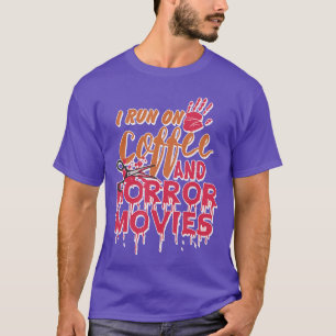 Camiseta Me Funciono Con Café Y Películas De Terror Fan De