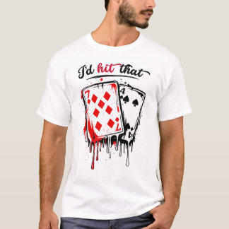 Camiseta Me Golpearía Ese Humor Divertido de Blackjack Casi