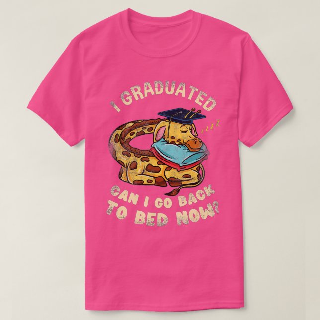 Camiseta Me Gradué ¿Puedo Volver A La Cama Ahora Giraffe Gr (Diseño del anverso)