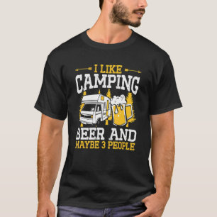 Camiseta Me Gusta Acampar Y Cerveza  Autocaravana Campament