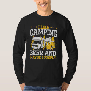 Camiseta Me Gusta Acampar Y Cerveza  Autocaravana Campament